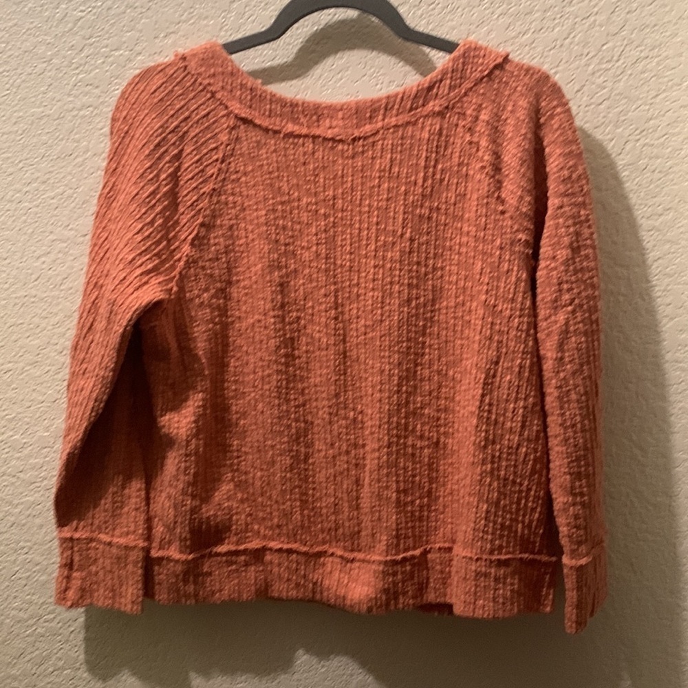 Women's Cozy Knit Cardigan Sweater - Rust - Picture 5 of 8